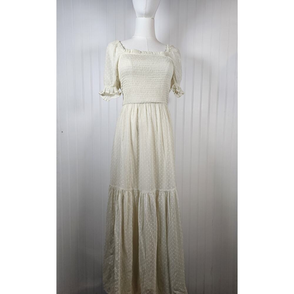 Patrons Of Peace La Cruz Maxi Dress Women's Size S NWT Cottage Bohemian Peasant